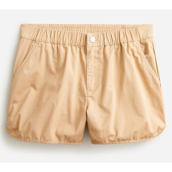 J.Crew Pull On Short Lightweight Chino Stretch Cotton Beige Sandy Beach L NWT - Picture 1 of 10